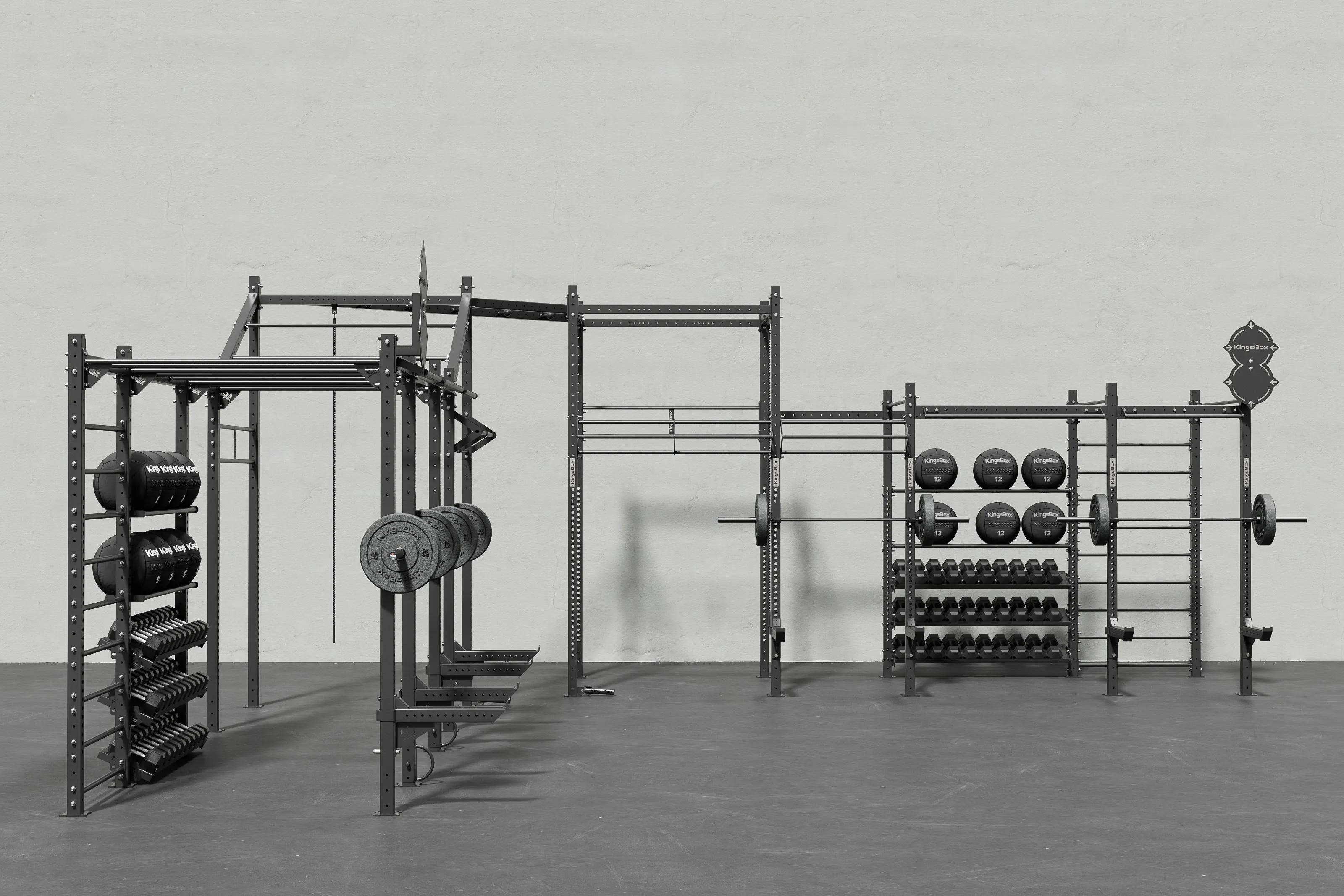 Mighty Phoenix Rig – Individuell anpassbares Fitnessgerät mit Stauraum und Kletterstangen | KingsBox