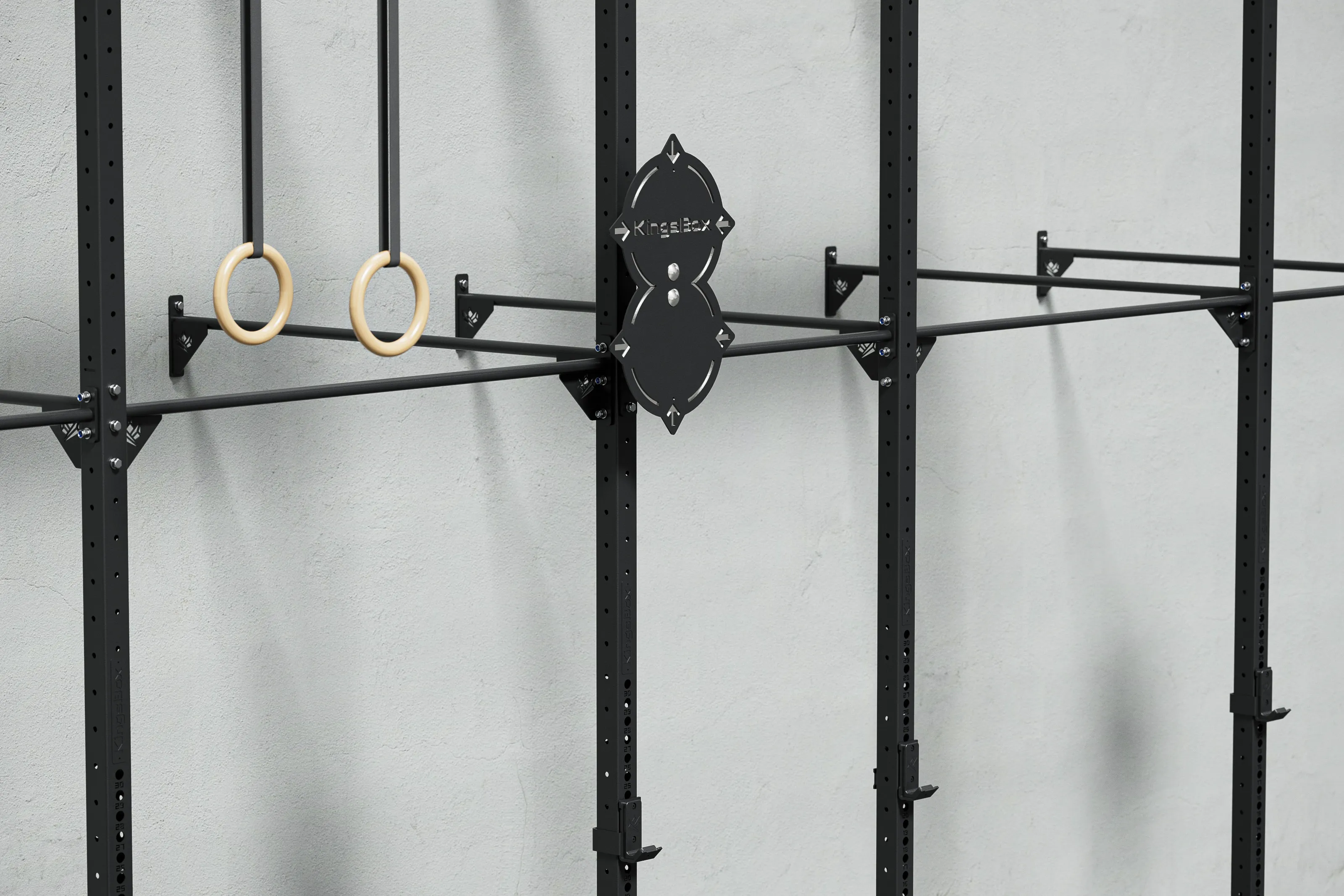 Mighty Empire Rig – Wandmontiertes Fitnessgerät mit Squat-Stationen und Kletterseil | KingsBox