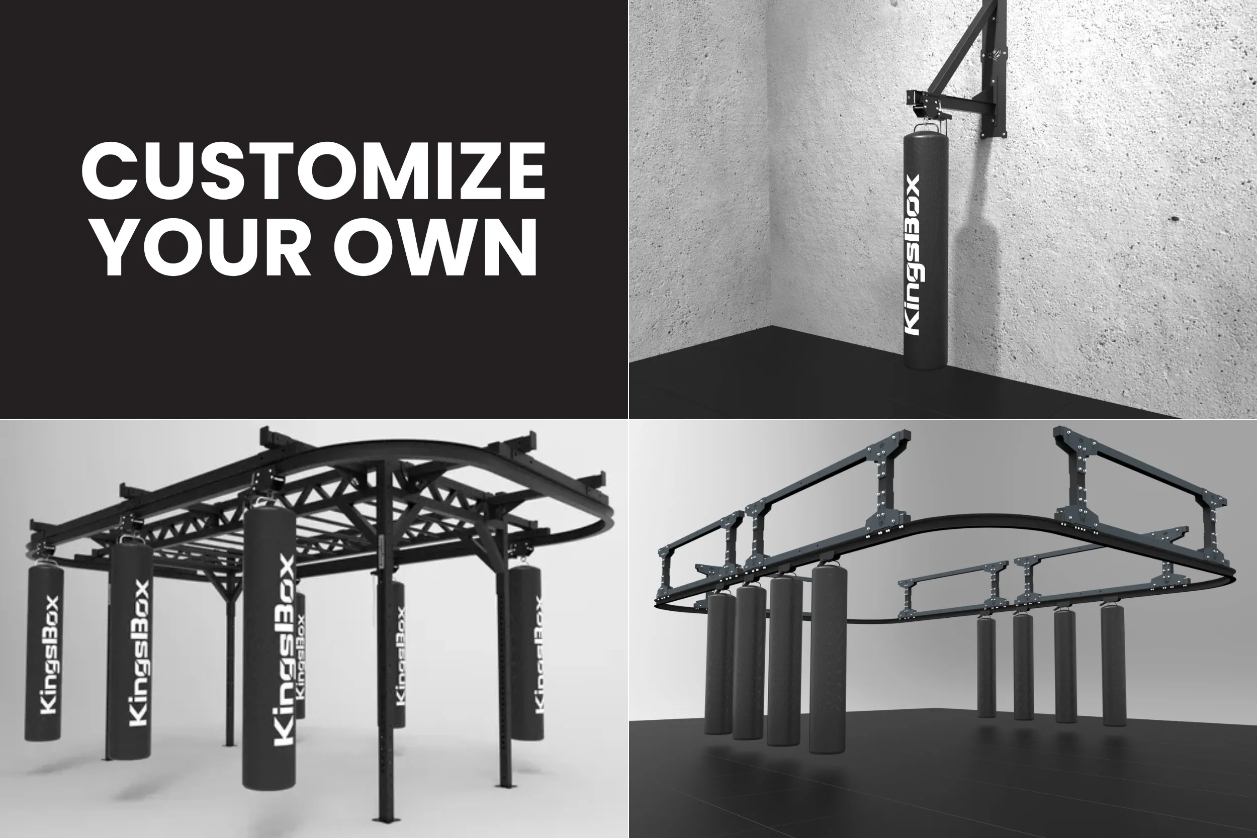 KingsBox Boxing Bag Rail Module | Struttura Boxe Personalizzabile per Palestre Funzionali | KingsBox