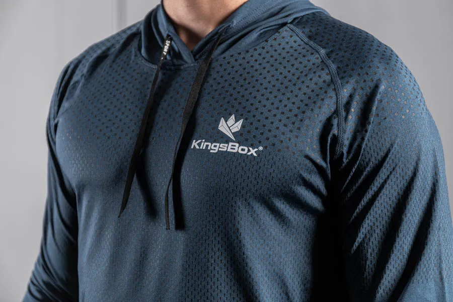 Long-sleeved hooded T-shirt. Breathable elastic material | KingsBox