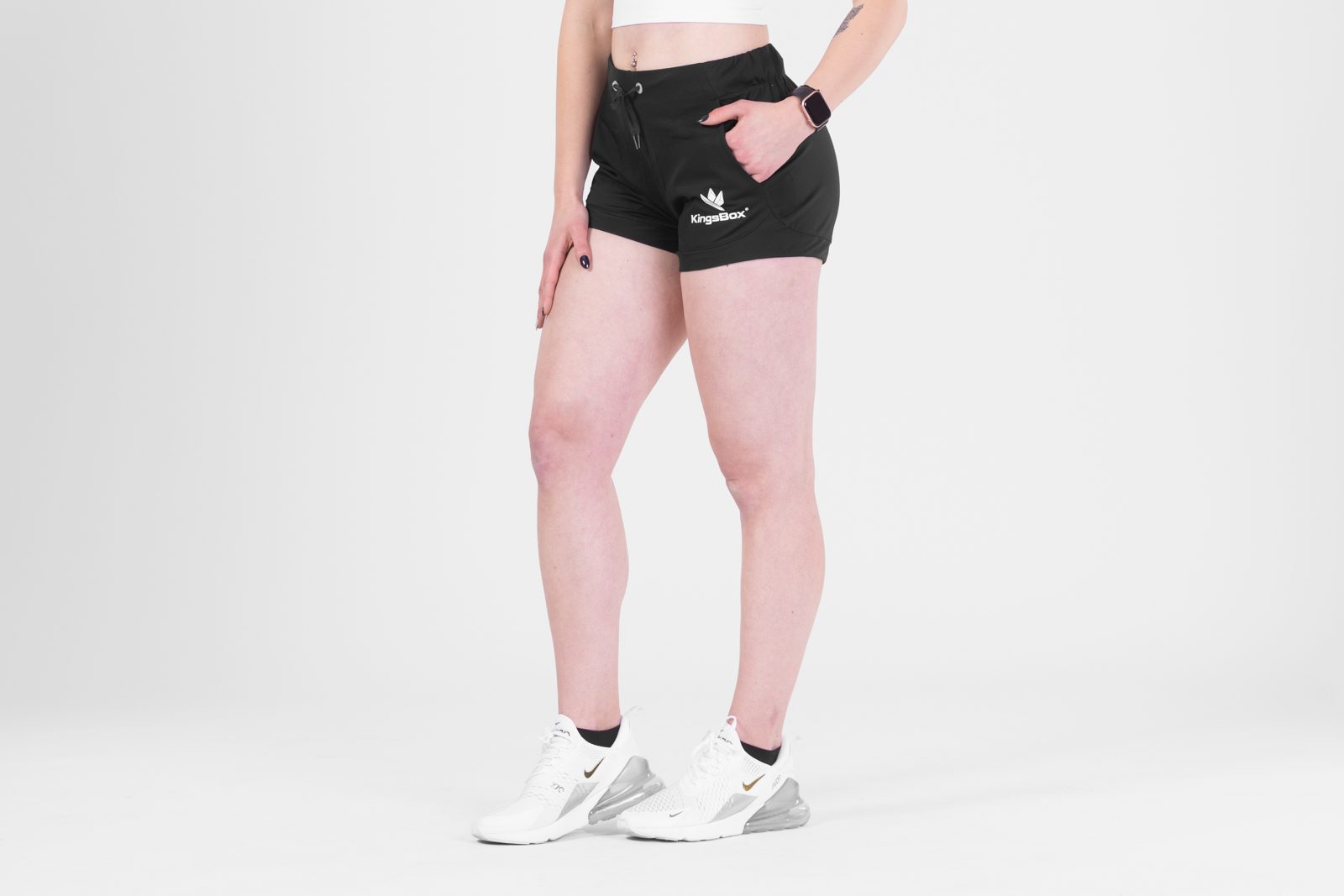 KingsBox Womens Workout Shorts - Black XS