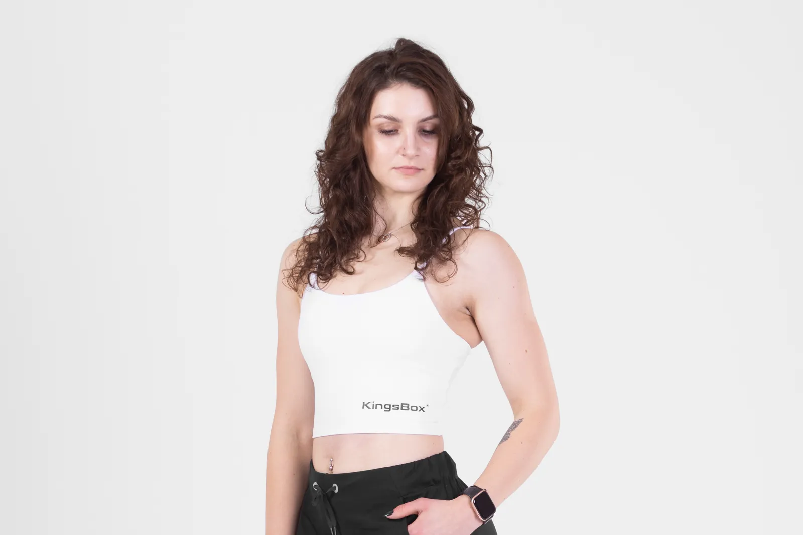 Womens Crop Tank Top - White XL | KingsBox