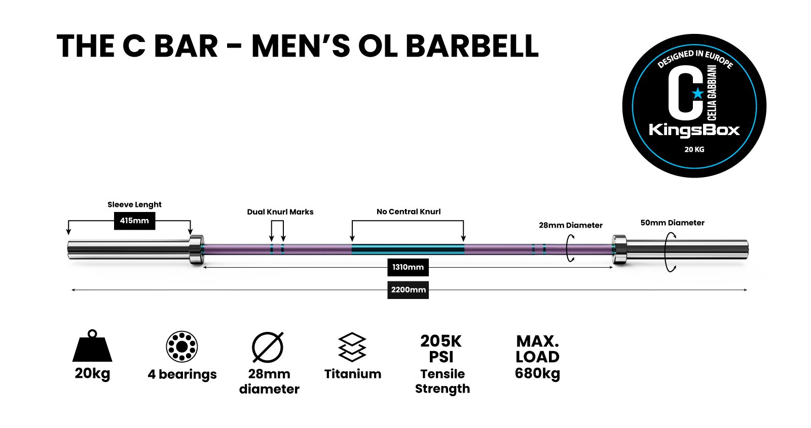 The C Bar - Mens OL Barbell | KingsBox