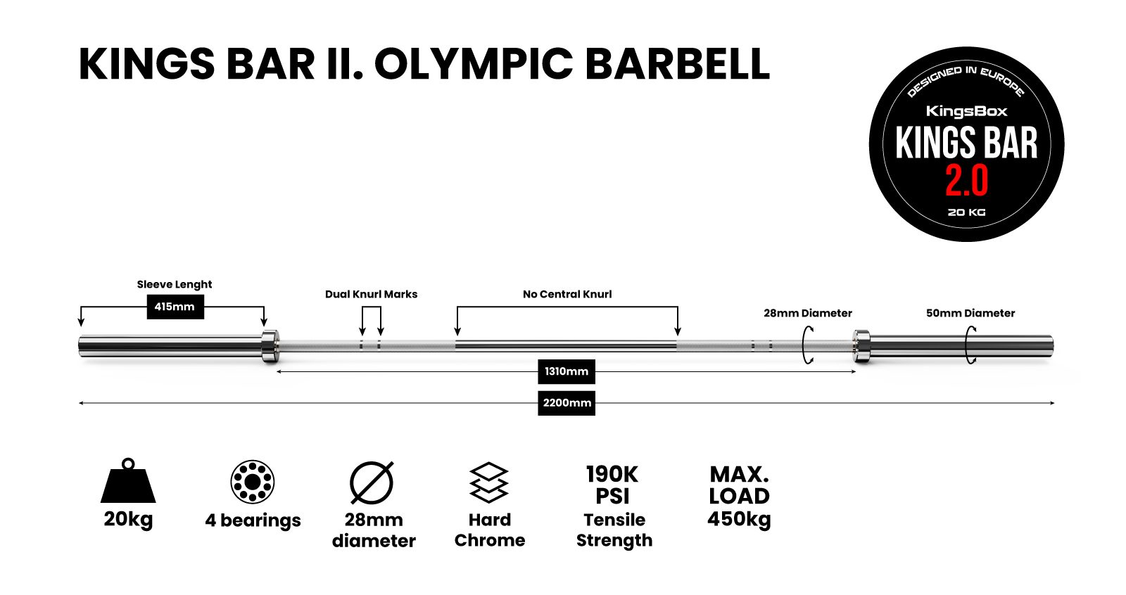 KINGS BAR II. OLYMPIC BARBELL | KingsBox