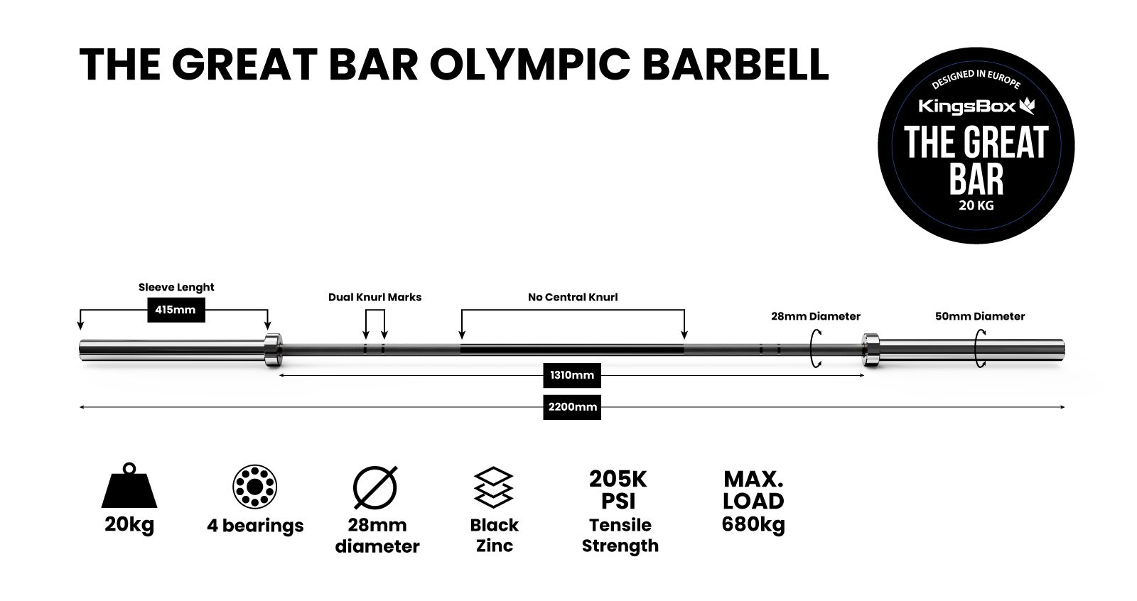 The Great Bar olympic barbell | KingsBox