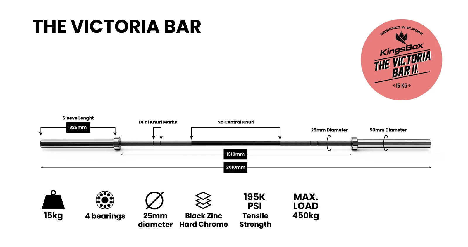 The Victoria Bar | Barra olímpica para mujer en acero | KingsBox