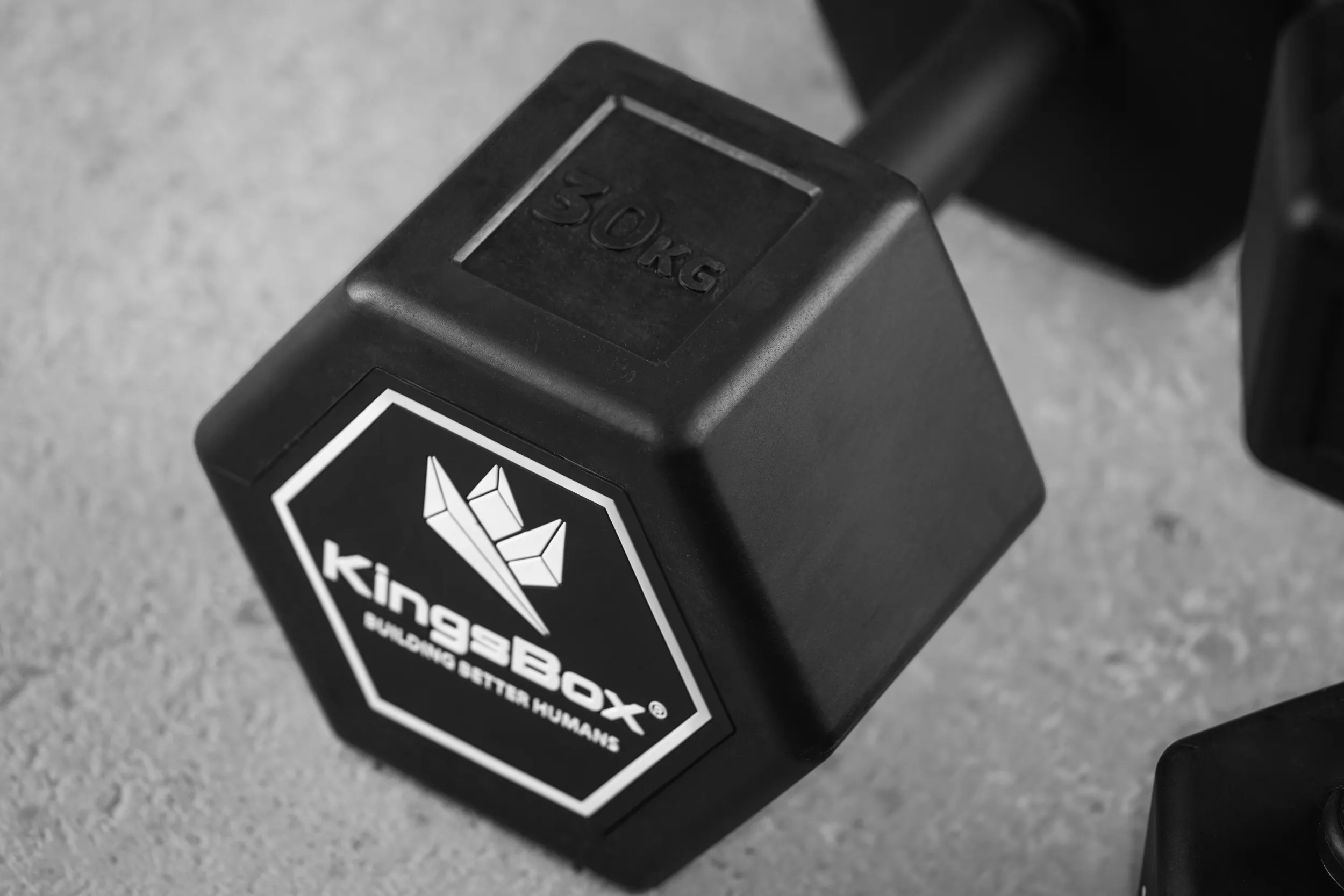 Rubber Grip Dumbbells | Manillar hexagonal de goma resistente con moleteado. | KingsBox