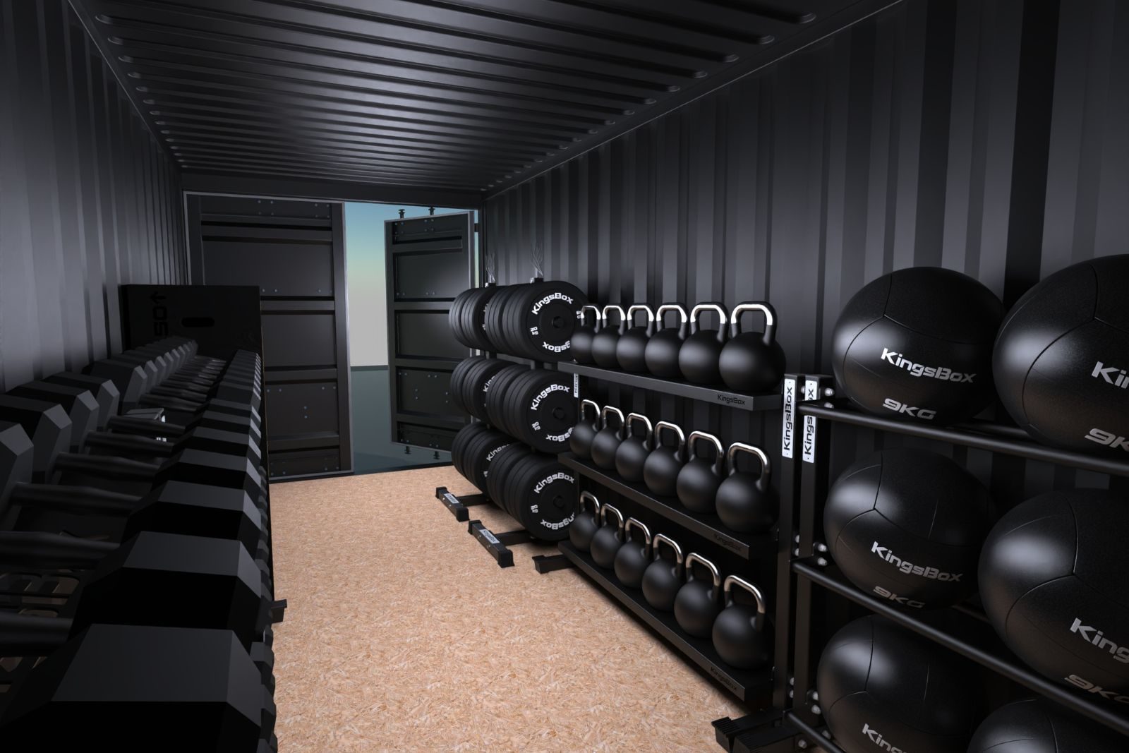 KingsBox Gym in Storage Container for 12 persons | KingsBox