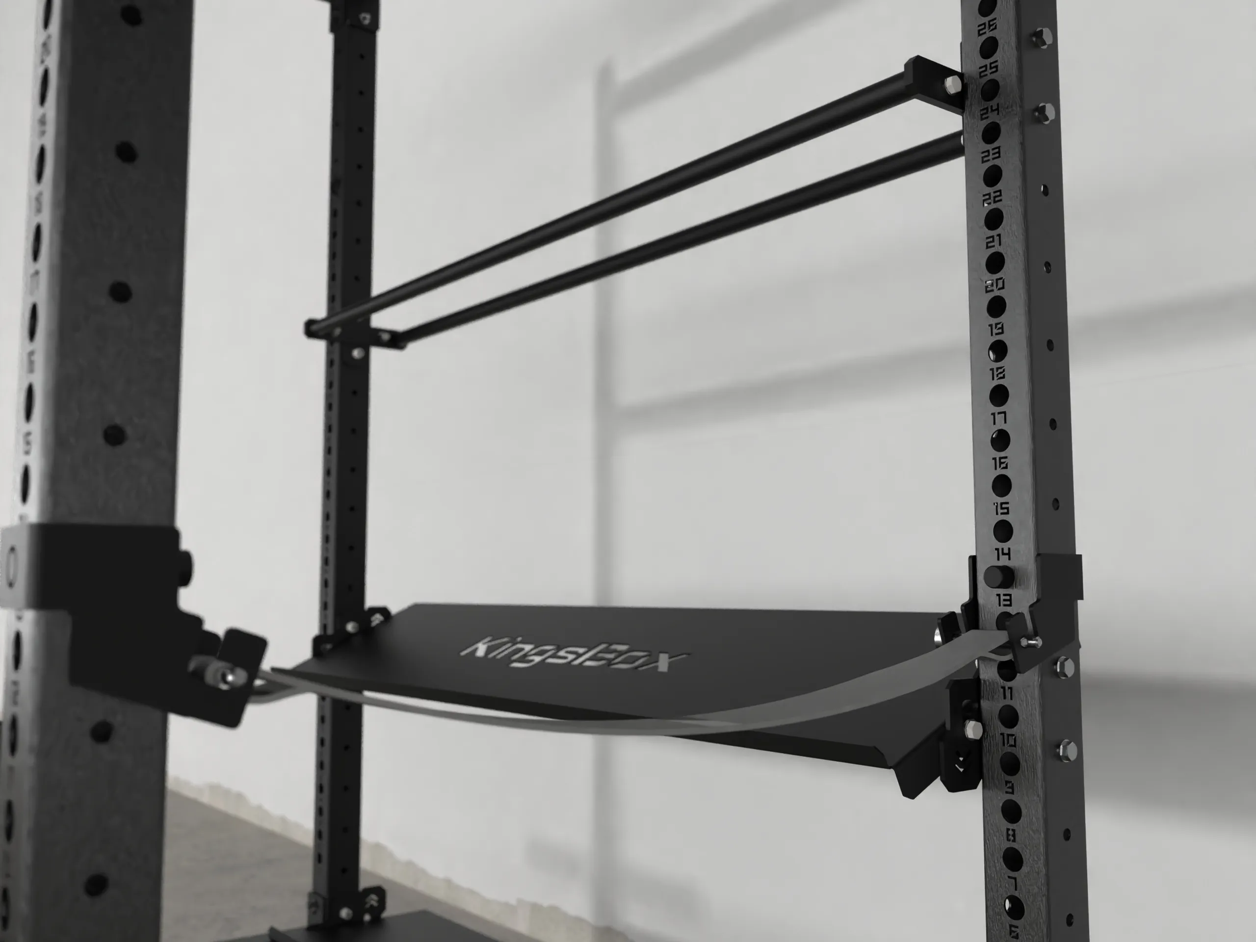 Rack with shelves and pulley | Mighty rig in black and red | KingsBox