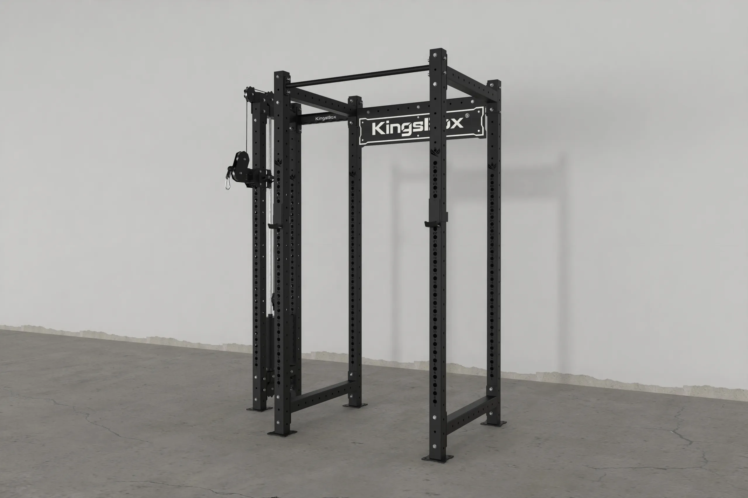 Mighty Power Rack CX35 with Single Pulley 400 (Adj.) black RAL 9005 FSN | KingsBox