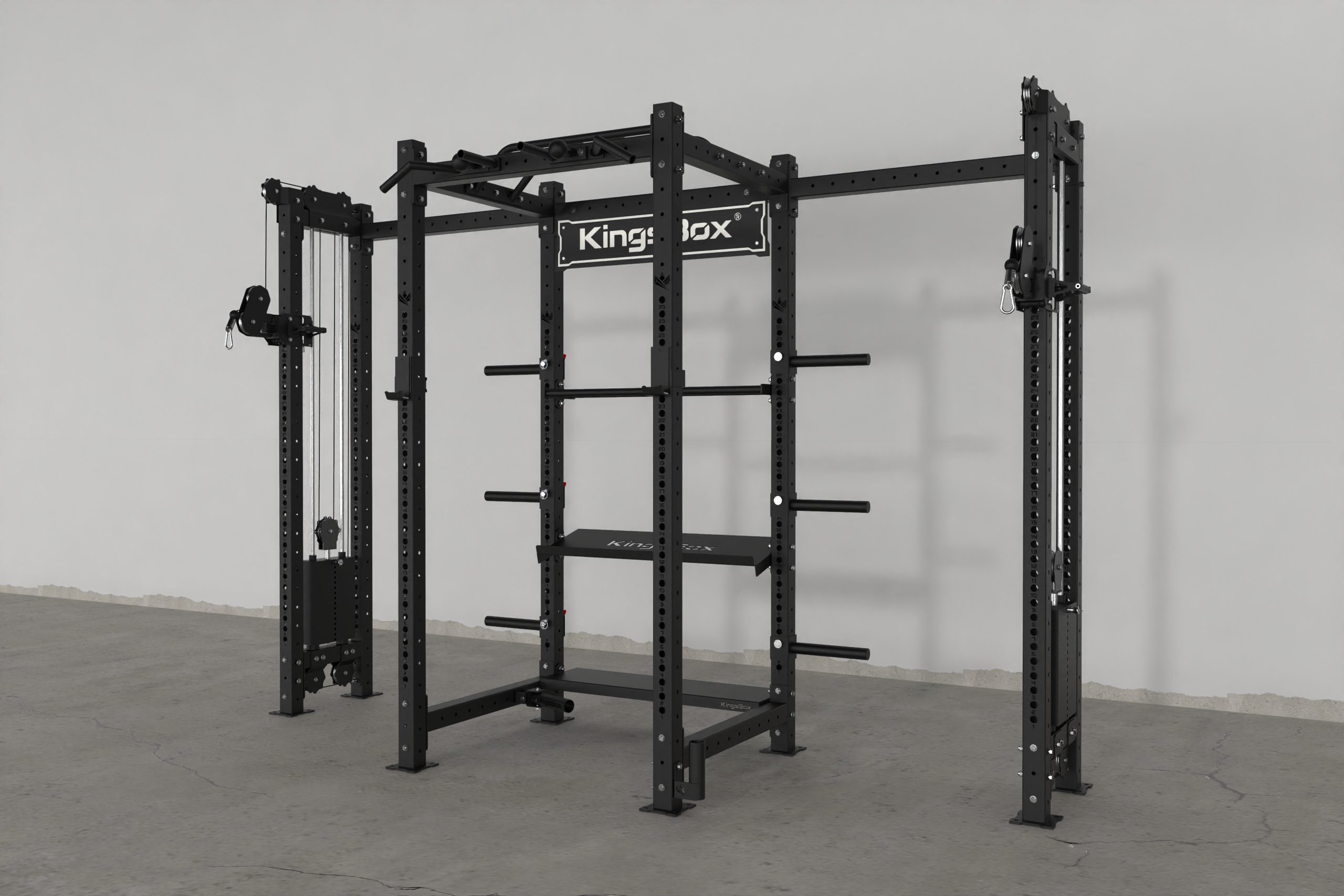Mighty Power Rack CX35 with Double Pulley 400 (Adj.) black RAL 9005 FSN