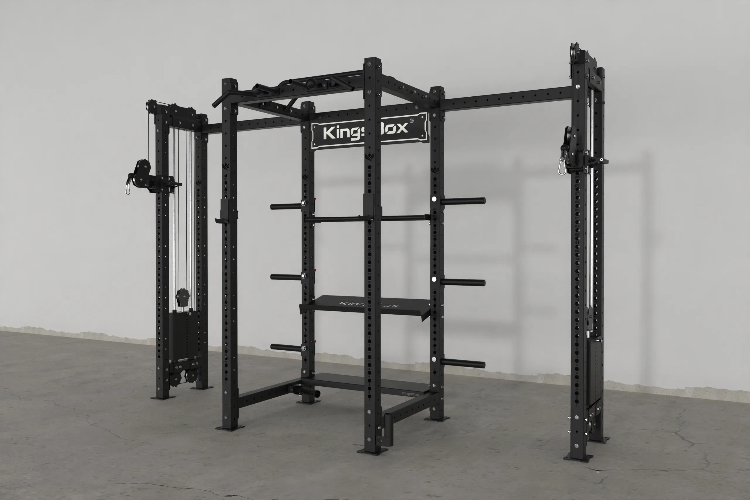 Mighty Power Rack CX35 with Double Pulley 400 (Adj.) black RAL 9005 FSN | KingsBox