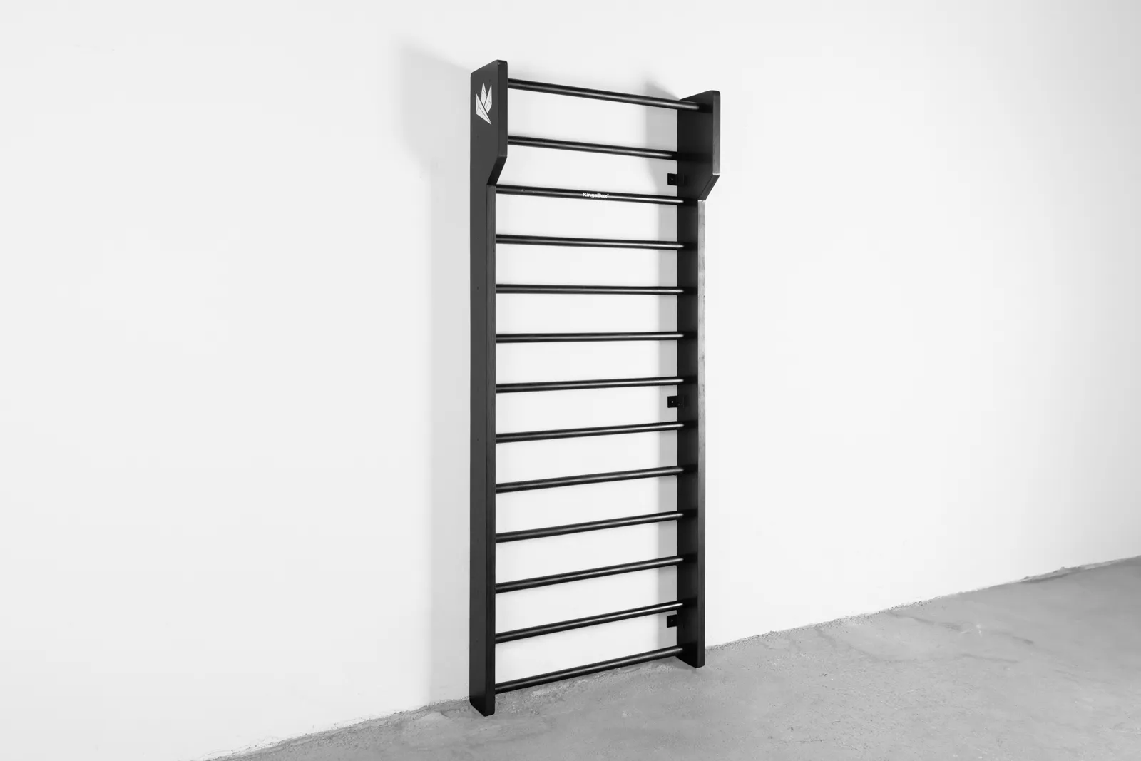 KingsBox Premium Schwarzes Schwedisches Espalier | Vielseitige Sprossenwand aus Holz für den privaten und professionellen Gebrauch | KingsBox