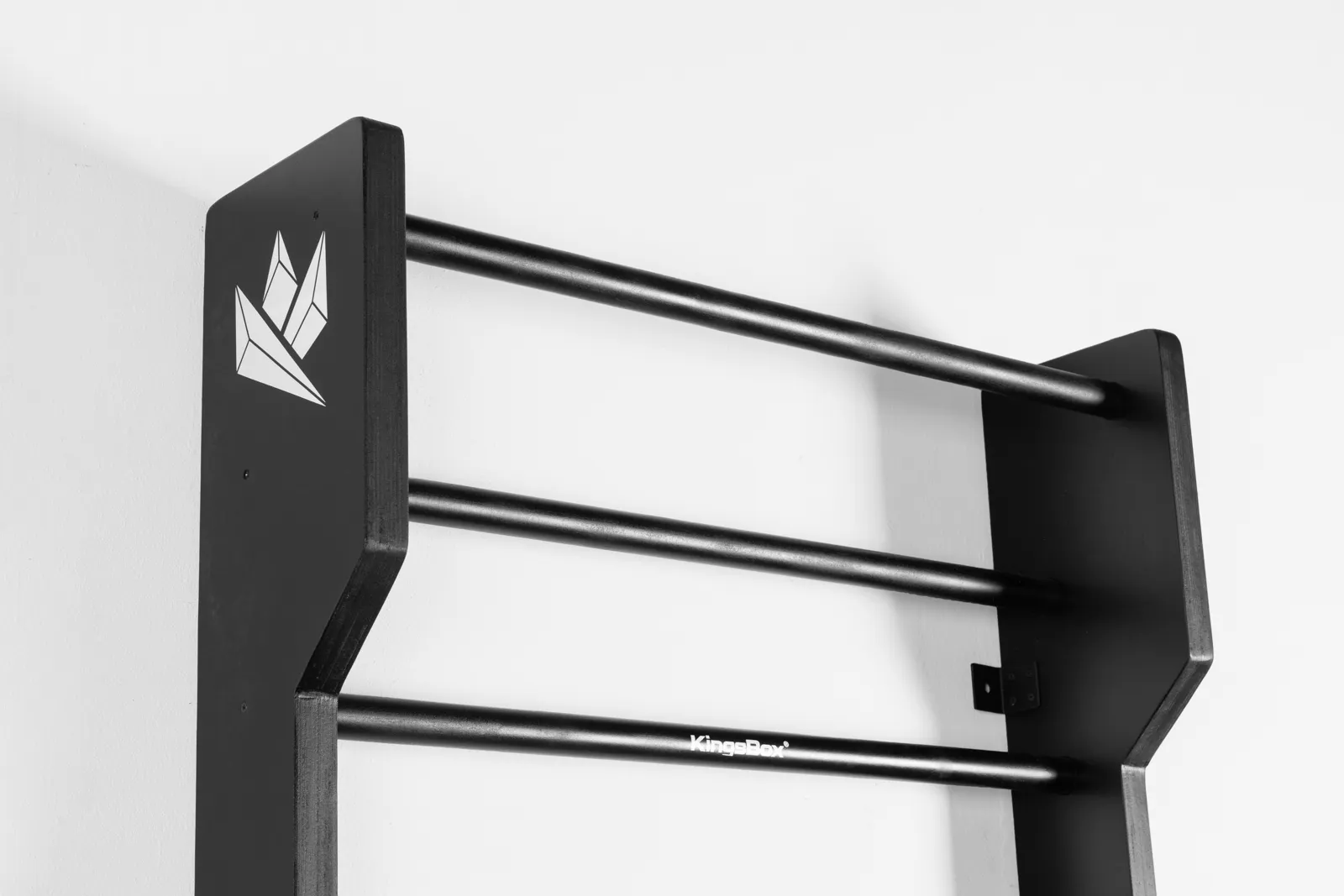 KingsBox Premium Schwarzes Schwedisches Espalier | Vielseitige Sprossenwand aus Holz für den privaten und professionellen Gebrauch | KingsBox